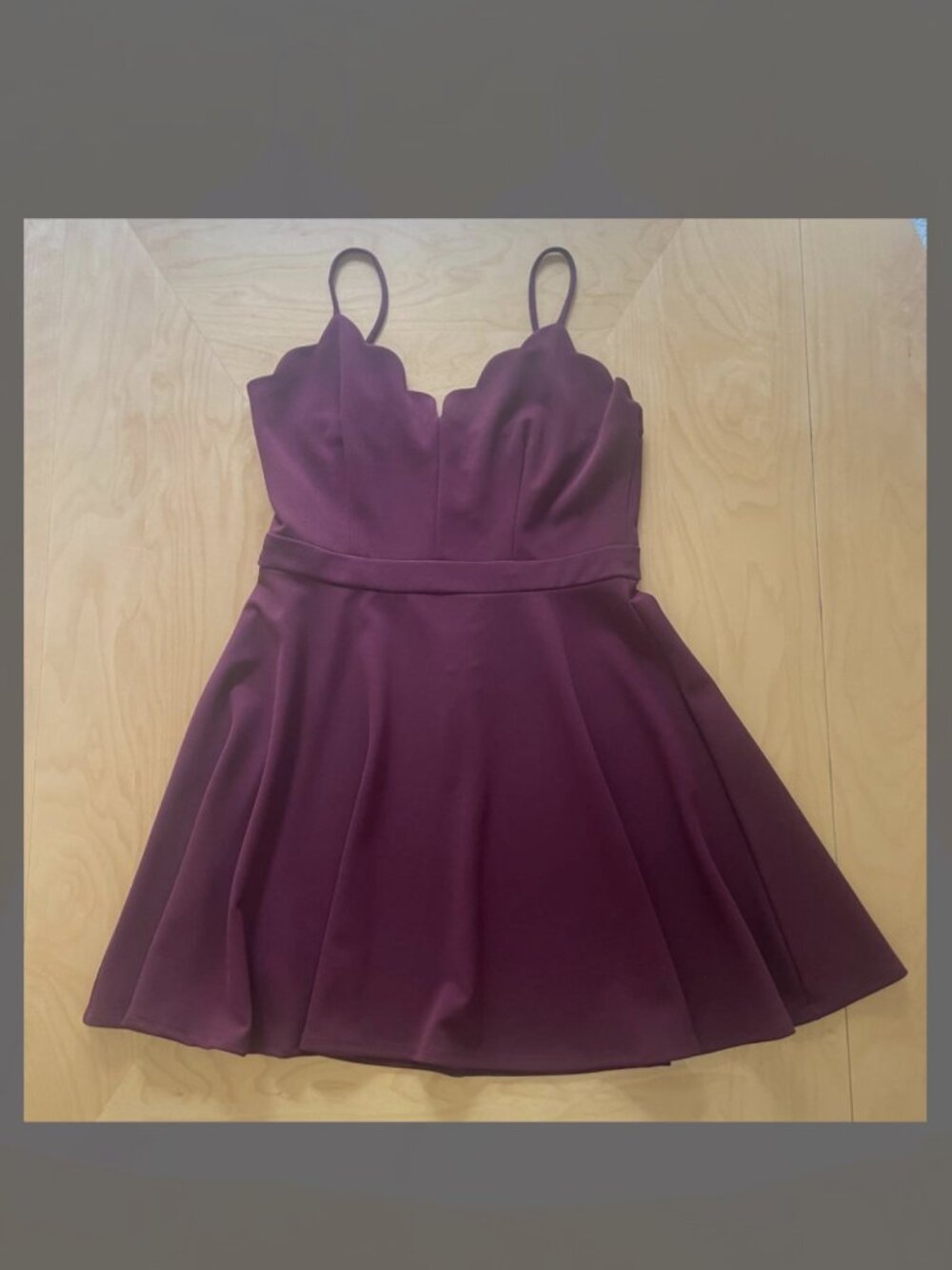 B.DARLIN Junior Spaghetti Adjustable Straps Dress Size 13/14 Dark Cherry Color